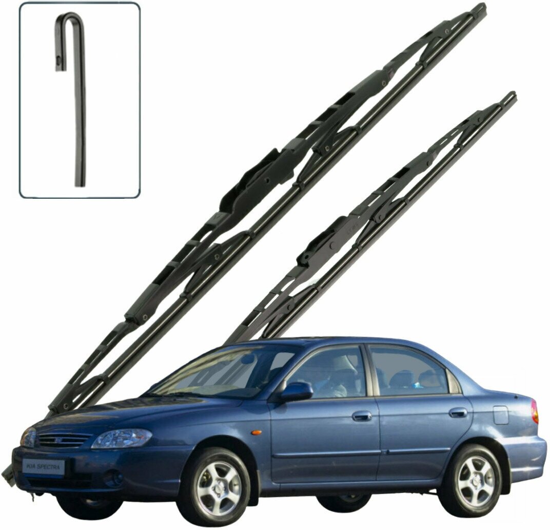 Дворники Kia Spectra (1) SD Киа Спектра СД седан рест 2004 2005 2006 2007 2008 2009 2010 2011 каркасные для автомобиля 2шт, 600мм400мм