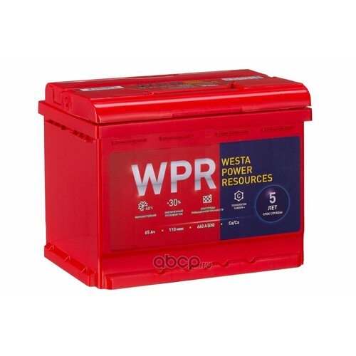 Аккумулятор WPR 65 А/ч Обратная 242x175x190 EN660 А WPR battery 565108310