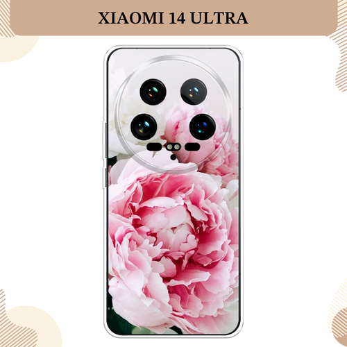 Силиконовый чехол Розовые и белые пионы на Xiaomi 14 Ultra / Сяоми 14 Ультра силиконовый чехол розовые и белые пионы на xiaomi 14 сяоми 14