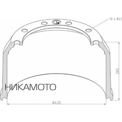 PE AUTOMOTIVE 04642400A 046.424-00A_торм. барабан !420х200 H=284 d=290/335 n10x23 \BPW HS/HZ ECO MAXX