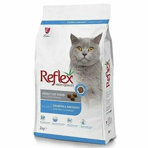 REFLEX Сухой корм для кошек, Adult Cat Food Salmon and Anchovy, с лососем и анчоусами, 2 кг