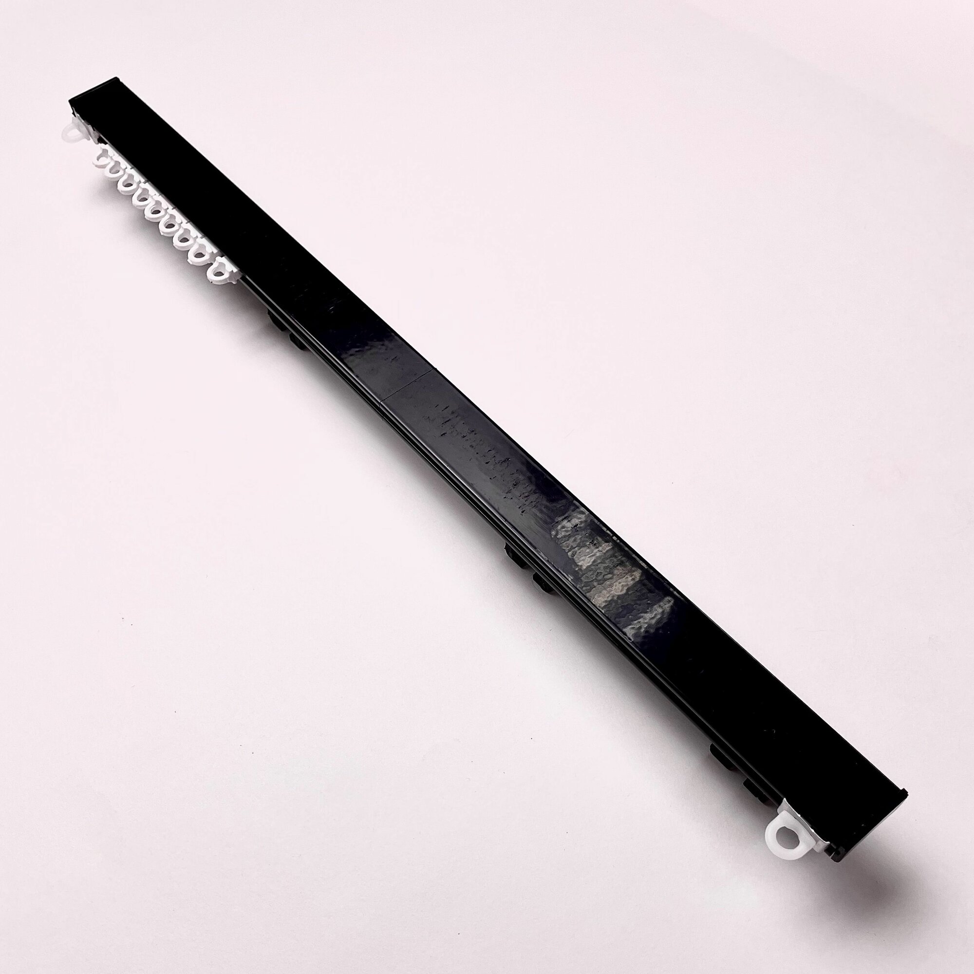 Черный профильный карниз для штор и тюля / длина 70 см / потолочный / однорядный