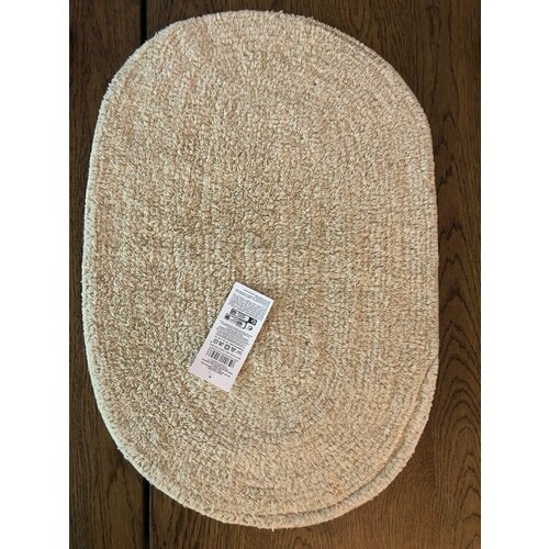 Коврик для ванной комнатытуалета Funky размеры 60x40 см цвет экрю сделано в Индии 1099₽