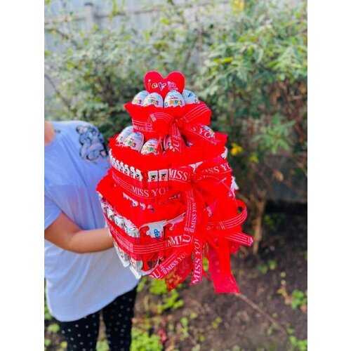 Торт сердце из киндеров