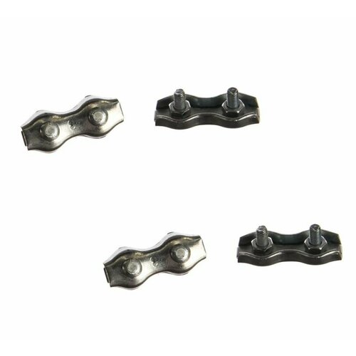 ПрофКрепеж Зажим канатный для троса двойной оцинкованный, 3 мм, 2 шт, 2 уп