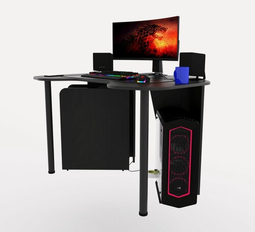 Изображение товара Угловой компьютерный стол "Угол" с тумбой, 140x87x75 см, венге