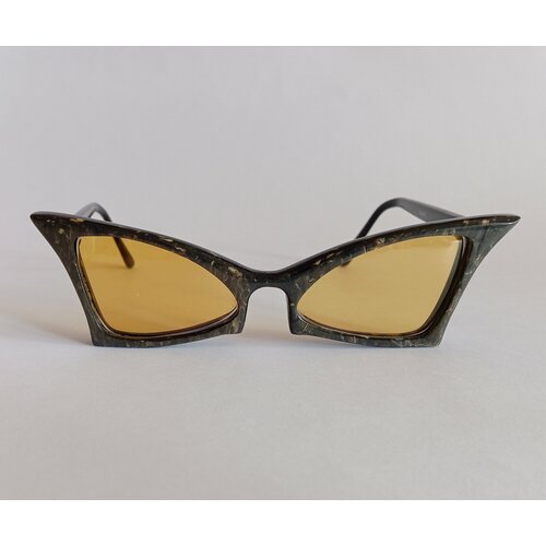 Солнцезащитные очки Таня Исаева, черный, желтый солнцезащитные очки таня исаева круглые оправа пластик для женщин желтый