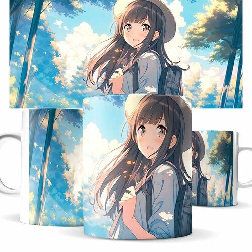 Кружка с принтом туристка аниме Япония Китай 489₽