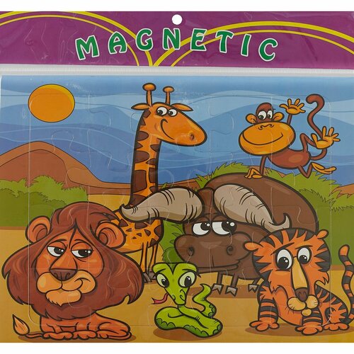 Пазлы магнитные, 22*29,5см, Зоопарк пазлы магнитные baby puzzle зоопарк