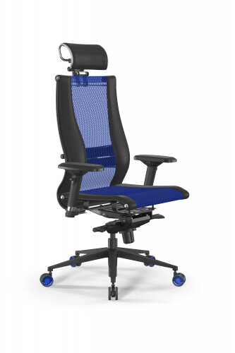 Кресло офисное Метта Samurai L2-16D - TS+Infinity /Kb09/Nb09/D04P/H2cL-3D(M06. B11. G22. W27) Синий-Черный