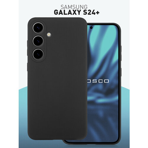 фото Матовый чехол на samsung s24+ (самсунг с24+), тонкий, черный rosco