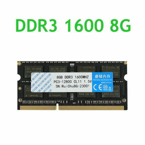 Память оперативная для ноутбука SODIMM DDR3 8Gb PC12800 1600MHz модуль памяти kingston ddr3 sodimm 8gb 1600mhz kvr16s11 8wp