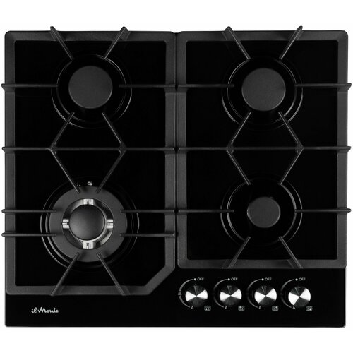 Варочная панель газовая 60 см Газ-контроль Автоподжиг Турбо-конфорка WOK Закаленное стекло il Monte BH-617G 2287200₽