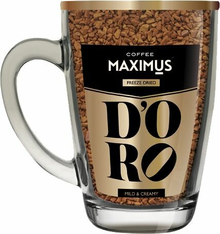 Кофе растворимый Maximus D'Oro, стеклянная кружка, 70 гр. 2 шт.