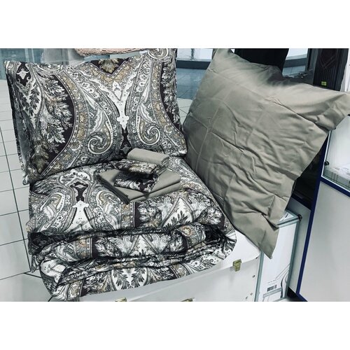 Постельное белье Евро 4нав цвет - Темный беж