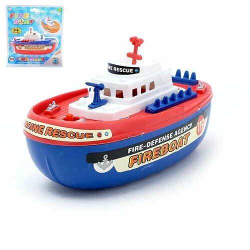 Детский корабль Пожарная лодка работает от батареек брызгает водой 1239₽