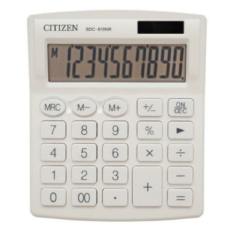 Калькулятор настольный Citizen SDC-810NR (10-разрядный) белый (SDC-810NRWHE)