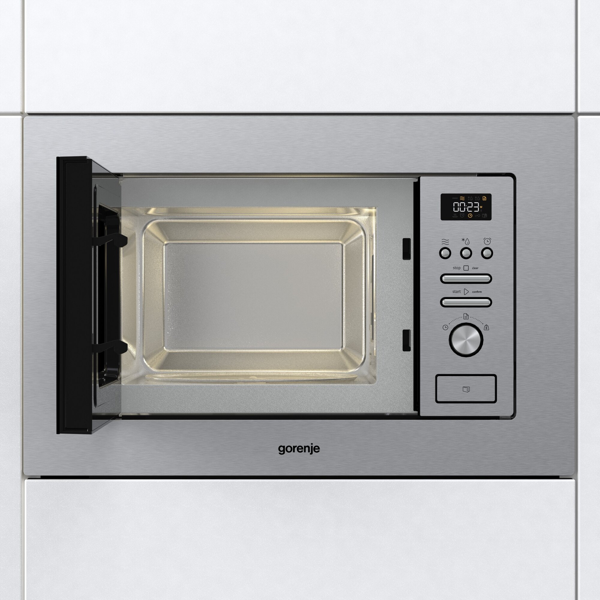 Микроволновая Печь Gorenje 20л. 800Вт нержавеющая сталь/черный (встраиваемая) - фото №3