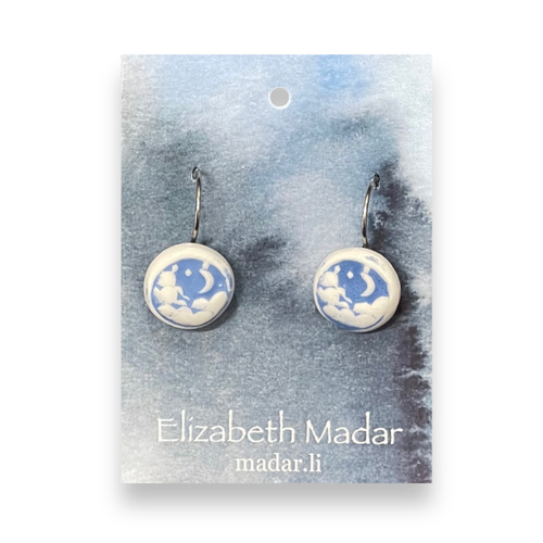 Серьги DARIDARI, бело-голубой