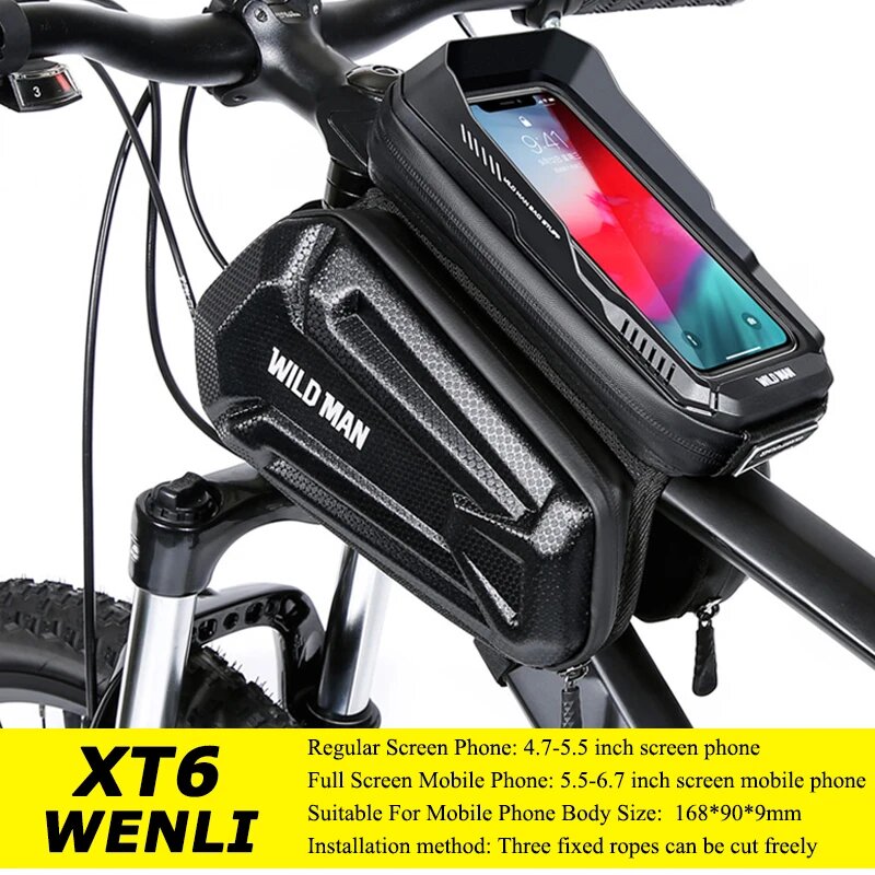 Велосипедная сумка WENLI XT6 Wild Man, 6.8", черная