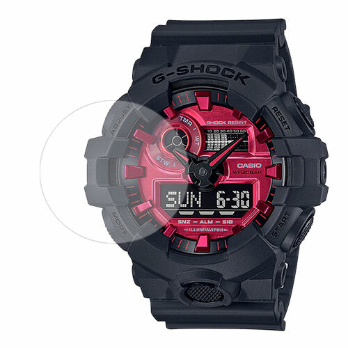 Скрин Мобайл защитный экран для часов Casio GA-700AR-1A из гидрогелевая плёнка прозрачная