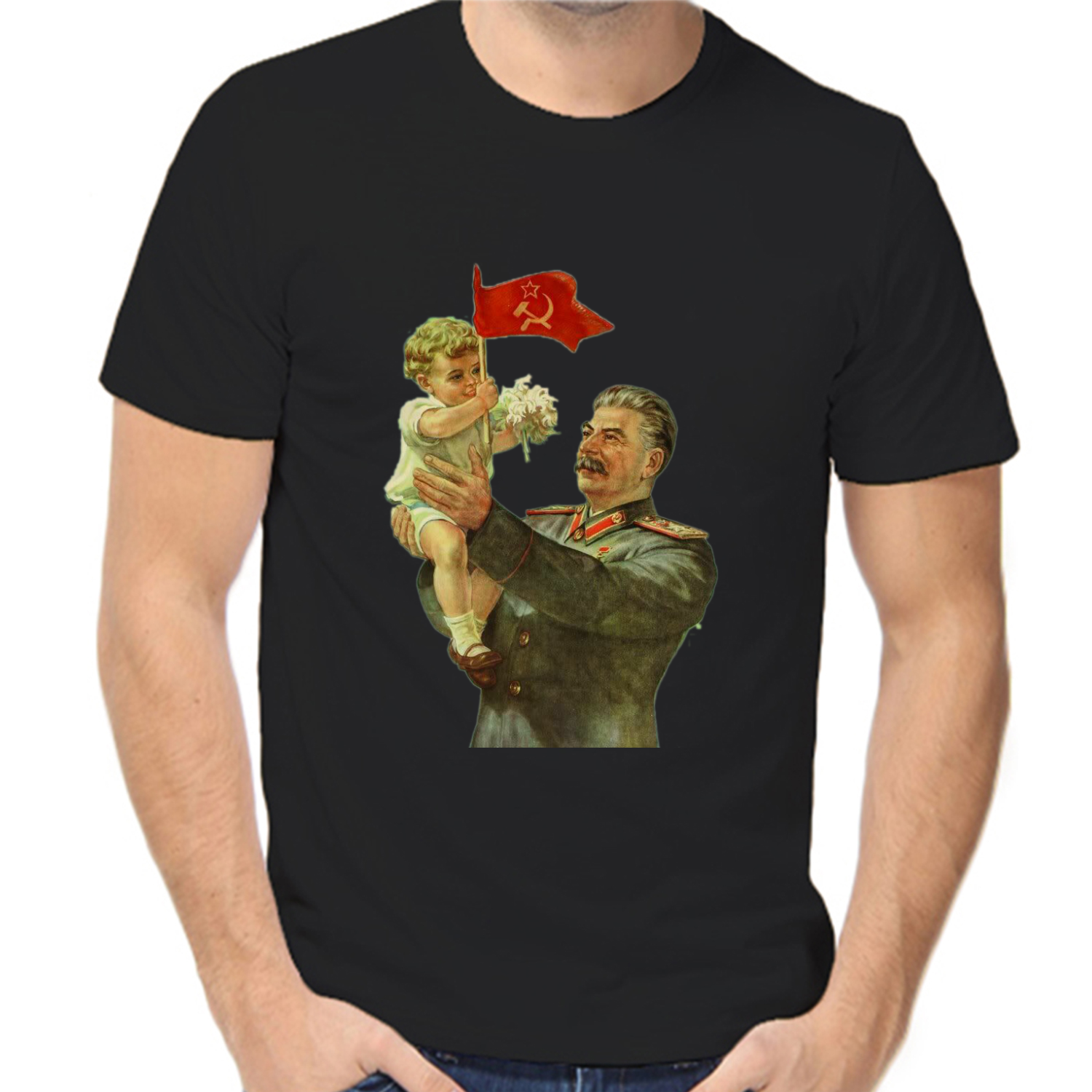 Футболка со сталиным 6, размер (56)3XL, черный