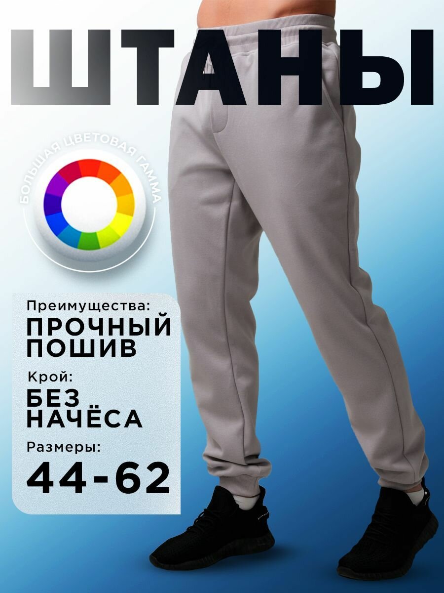 Брюки спортивные  Премиум, размер 52-54, серый