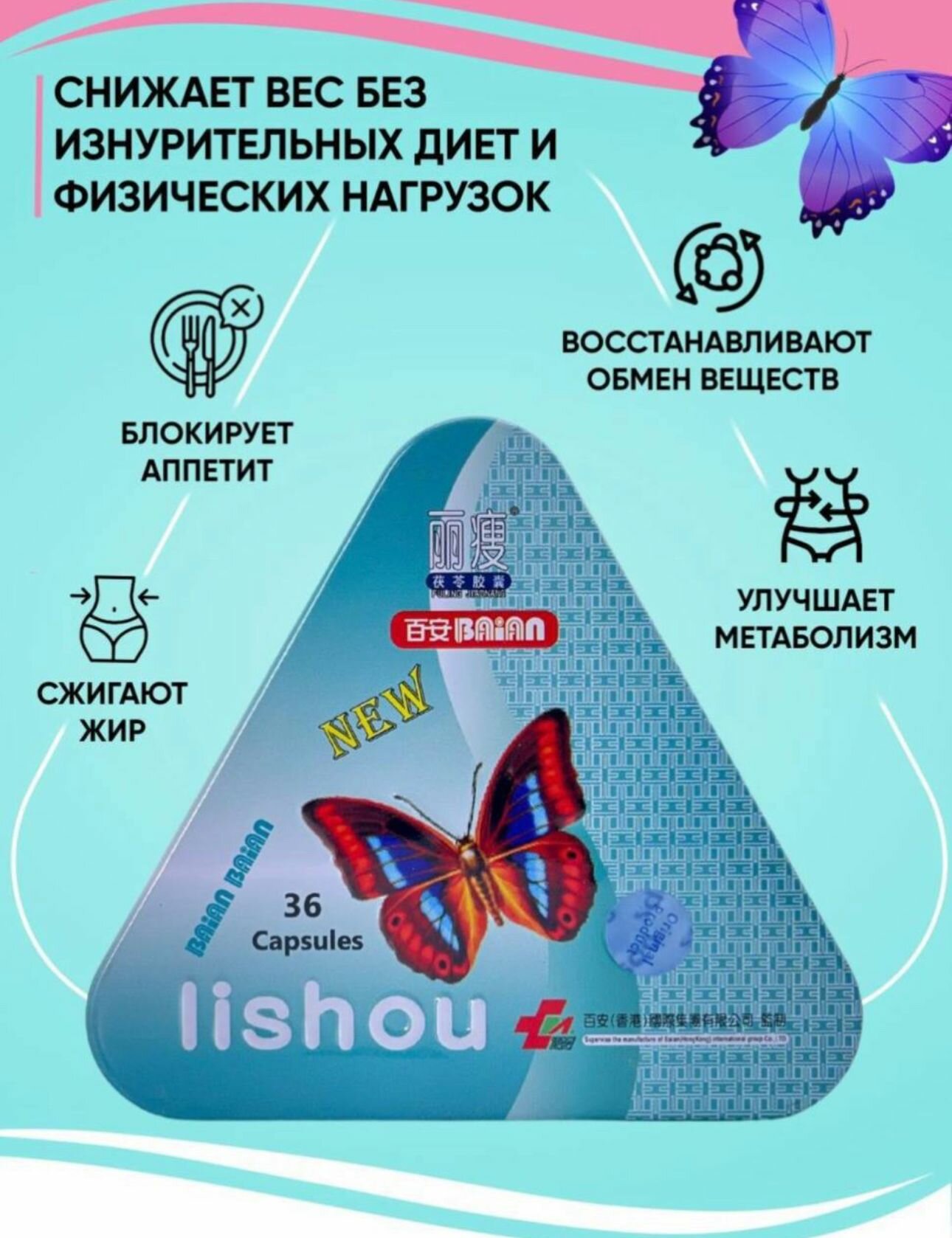 Гомеопатические Препараты Для Похудения Капсулы для похудения Lishou снижение веса