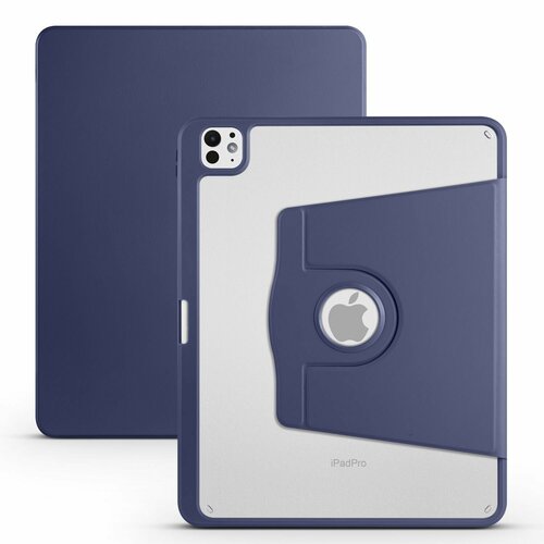 Чехол для iPad Pro 13" (2024-2025) с подставкой 360 и держателем для стилуса темно-синий