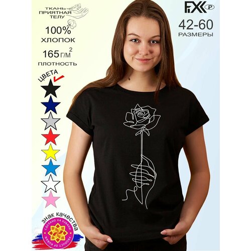 фото Футболка fixxselfixx, размер 54, черный