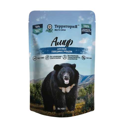 ТерриториЯ "Амур" с говядиной и рубцом влажный корм для собак 0,4кг
