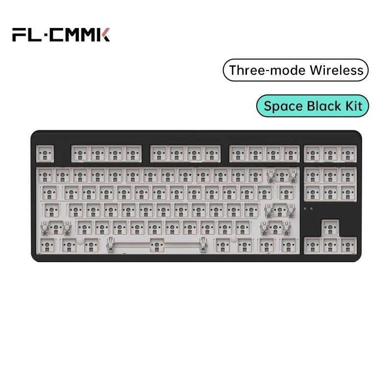 FL·ESPORTS X80 механическая клавиатура 87 клавиш RGB, Only Black Kit, No Switch No Keycap