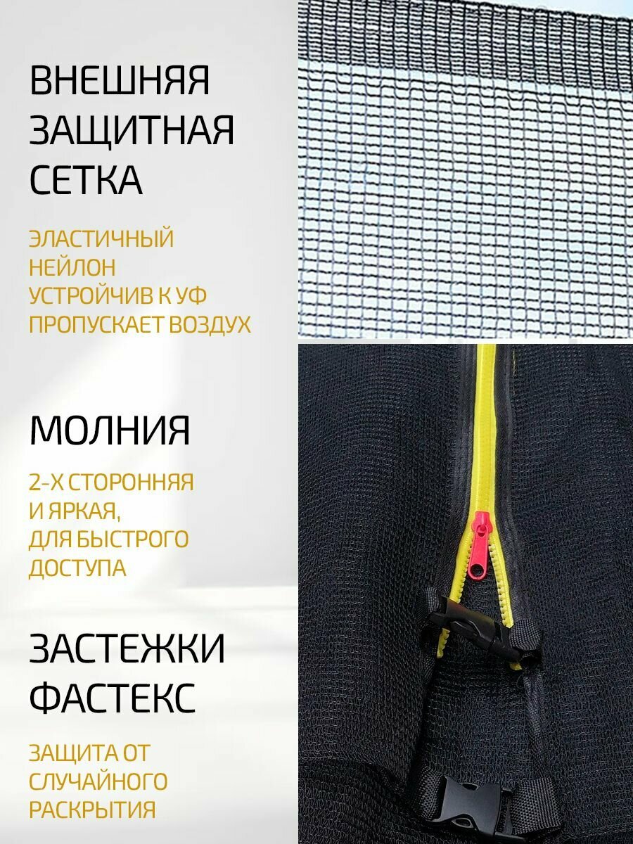 Батут с защитной сеткой каркасный детский OneFit 244см большой для дачи — фото 1