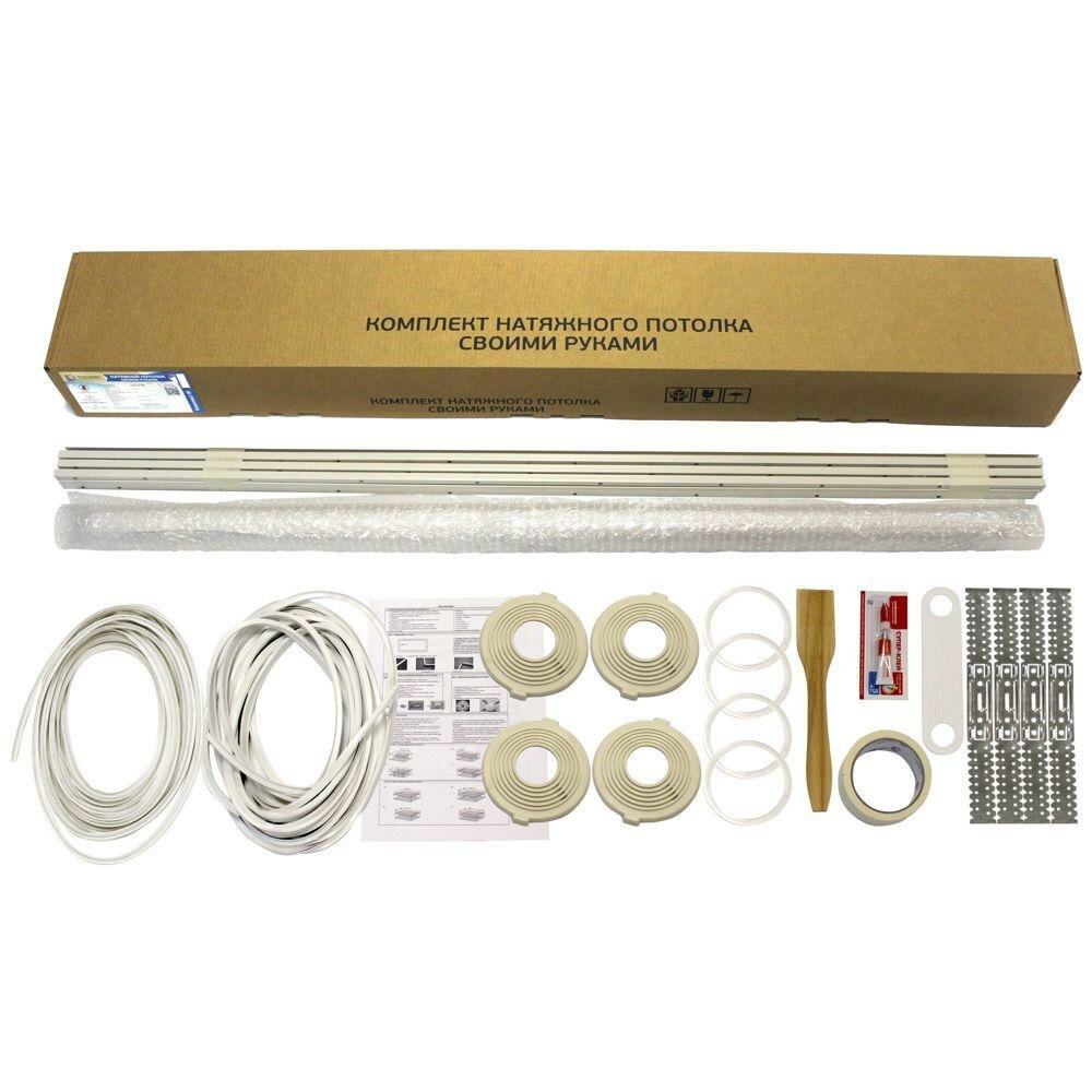 Комплект натяжного потолка «Своими руками» №3 белый матовый 2x1.8 м