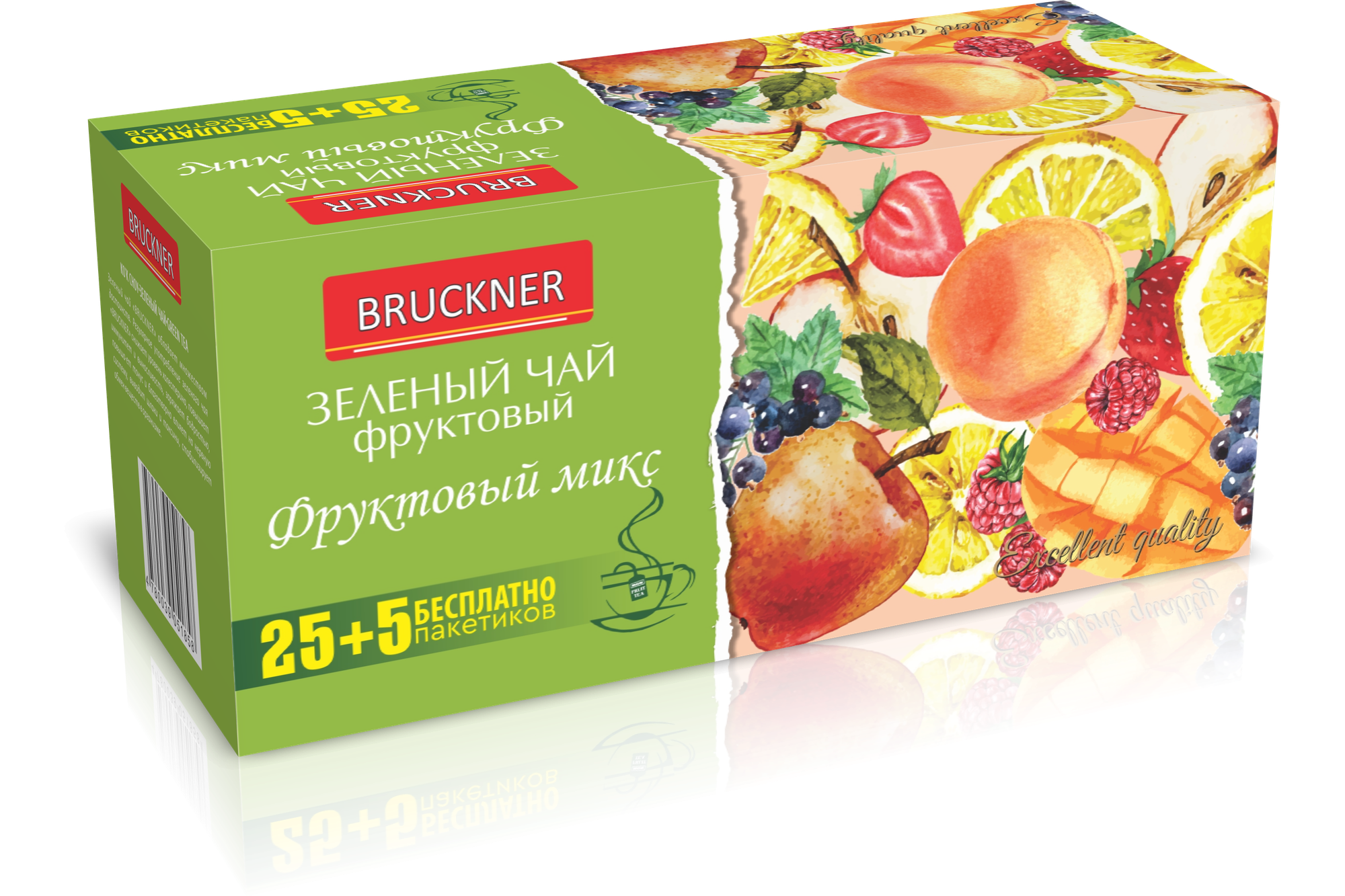 Чай Bruckner "Фруктовое вдохновение", зелёный, натуральный, фруктовый, микс