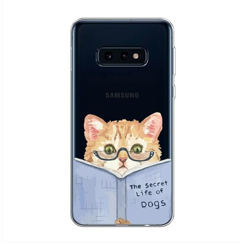 фото Силиконовый чехол "кот читает книгу" на samsung galaxy s10e / самсунг галакси s10e case place