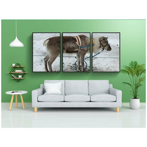 фото Набор модулных постеров для интерьера "финляндия, олень, животное" 60x90 см. в тубусе, без рамки lotsprints