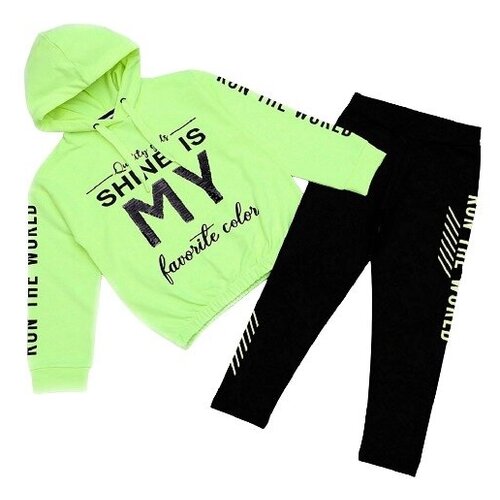 фото Костюм детский с худи .цвет ярко-зеленый/черный. размер 128. wаnеx