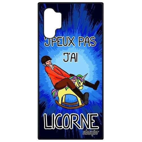 фото Красивый чехол на смартфон // samsung galaxy note 10 plus // "не могу - у меня единорог!" комикс картинка, utaupia, синий