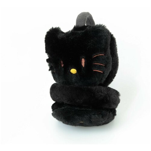 Наушники зимние утеплённые черные с котенком 1 шт 32200₽