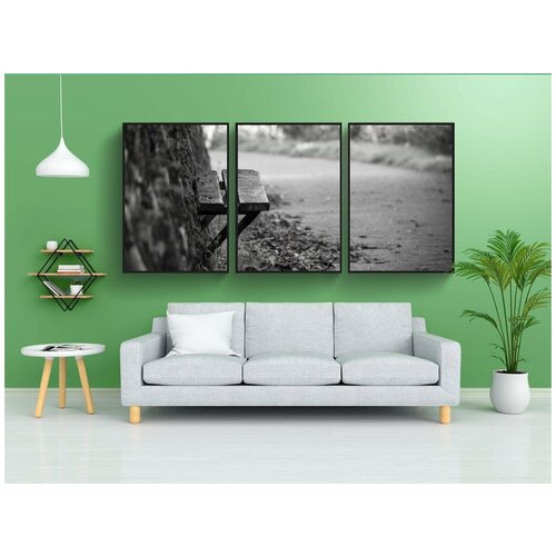 фото Набор модулных постеров для интерьера "банк, сидеть, расслабляться" 60x90 см. в тубусе, без рамки lotsprints