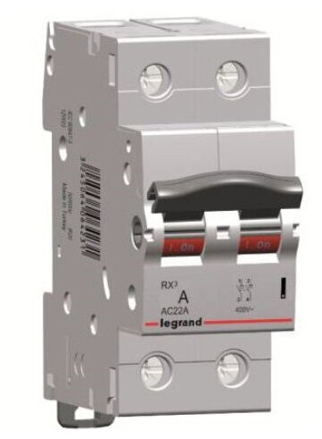 Рубильник модульный Legrand RX3, 2 полюса, 40A, ширина 2 DIN-модуля
