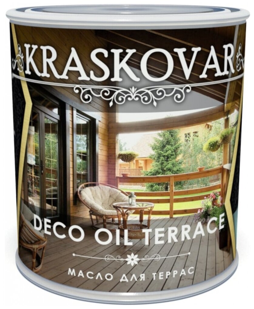 Масло для террас Kraskovar Deco Oil Terrace Орех 0,75 л 1124 - фотография № 1