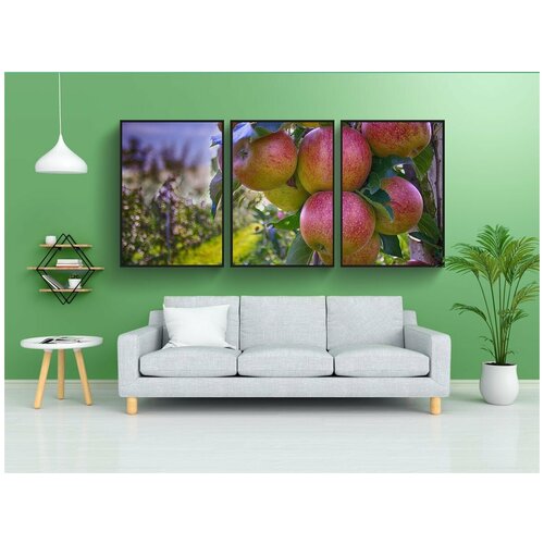 фото Набор модулных постеров для интерьера "яблоки, ветвь, осень" 60x90 см. в тубусе, без рамки lotsprints