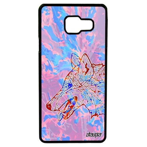 фото Защитный чехол на смартфон // galaxy a3 2016 // "волк" wolf древний, utaupia, розовый
