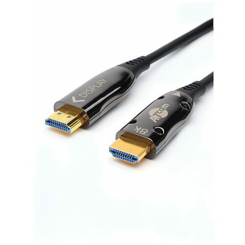 Кабель HDMI 20 м ATCOM (AT8878) (HIGH speed, Metal gold, Optical) 8K VER 2.1 кабель hdmi 50 м high speed metal gold optical 8k ver 2 1