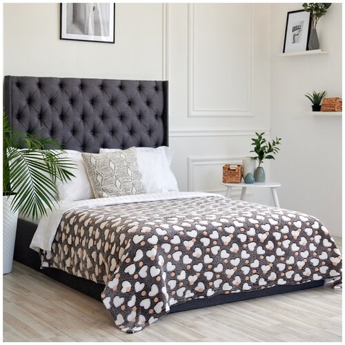 фото Плед бамбук, сердца в горохе, 180*200 см bozhong home textile