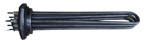фото ТЭН 12 кВт из нержавеющей стали, диаметр резьбы (G) 2½" (74мм), длина - 410мм (установочная) с уплотнительным кольцом.