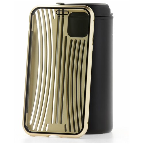 фото Чехол на iphone 11 kruche metal suitcase gold кruче