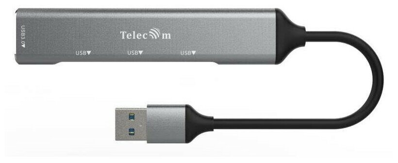 Переходник USB 3.0 -->USB3.0+3 USB2.0, Aluminum Shell, 0.2м Telecom <TA308U> VCOM Мультифункциональный хаб Telecom USB 3.0 M/USB 3.0 F/3 x USB 2.0 F (TA308U) - фото №8